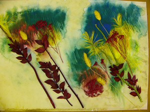 Флористика.Колаж -монотипия